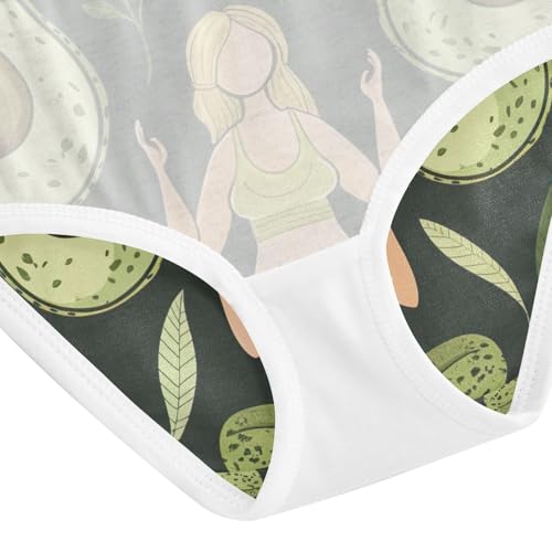 Toddler Briefs, Funny Avocado Green Girls Cotton Underwear, 2T–8 Years4