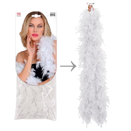 W WIDMANN MILANO Party Fashion - Federboa mit Lametta, Länge circa 180 cm, Federschal, Accessoire, Mottoparty
