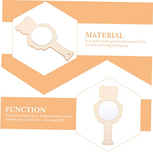 KALLORY 24 Peças Espelho De Madeira Adorável Brinquedo De Espelho Para Crianças Espelhos De Madeira