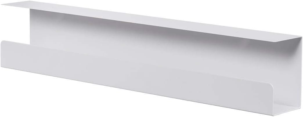 Monoprice Under Desk Cable Tray - Steel with Power Supply and Wire Management - Workstream Collection White : Electronics
