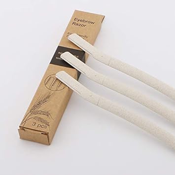 Biodegradable Zero Waste Eco Friendly Compostable 3 Pc Wheat Straw Face Dermaplaning Blade
