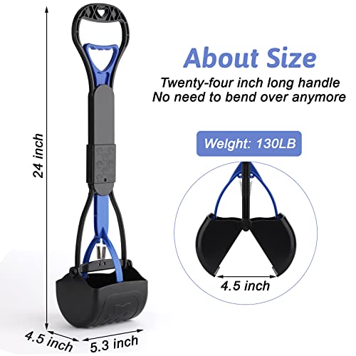 Image of Non-Breakable Pooper Scooper for Dogs and Cats with Long Handle High Strength Material and Durable Spring for Easy Grass and Gravel Pick Up