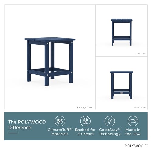 Image of Polywood Long Island Side Table, 15.13in. x 14.75in. x 18in, Navy