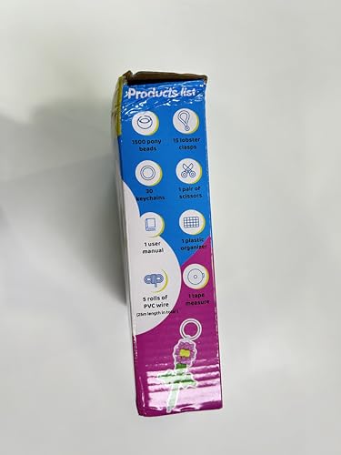 Funtopia Beads for Crafts, Pony Beads Keychain Making Kit, Bead Pets Art Crafts for Kids Beginners, Birthday Party DIY Craft for Girls Boys (1500 Beads, 30 Designs) - Image 13