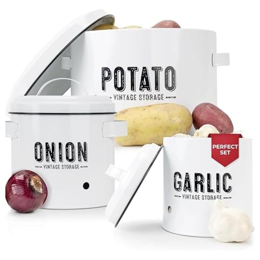 Granrosi Potato Storage For Pantry, Canister Sets for the Kitchen Counter, Onion Storage Containers, Garlic Keeper For Counter, Potato and Onion Storage Bin, Onion Keeper, Potato Bin, Potatoes Storage