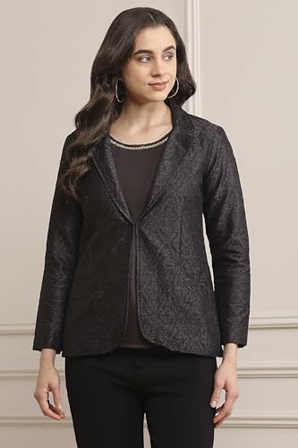 Image of BIBA Women Polyester Embroidered Jacket