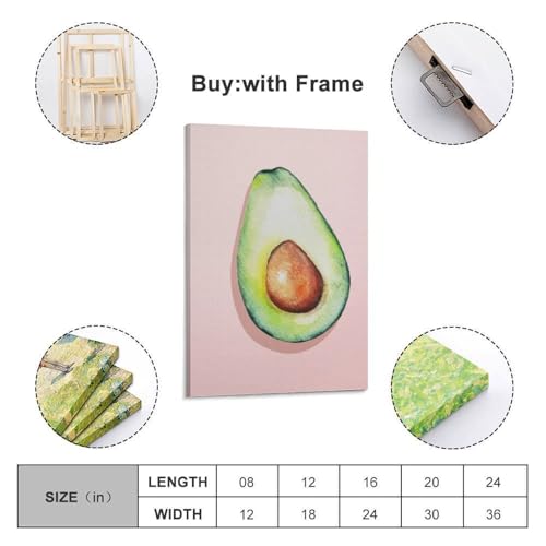 Impression sur toile avocat aquarelle CMHONLY 20x30cm pour deco - 2