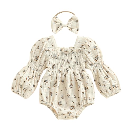 Kavousa Smocked Baby Girl Clothes Newborn Girl Bubble Romper