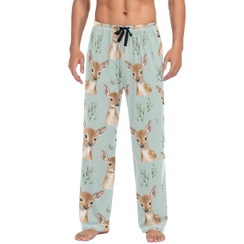Pantalon de pyjama homme motifs cerfs, le cadeau réconfortant