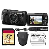 OM SYSTEM Tough TG-7 Digital Camera Bundle (Black) | 12MP BSI CMOS Sensor, f/2 Lens, 4K Video...