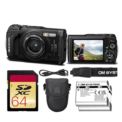 OM SYSTEM Tough TG-7 Digital Camera Bundle