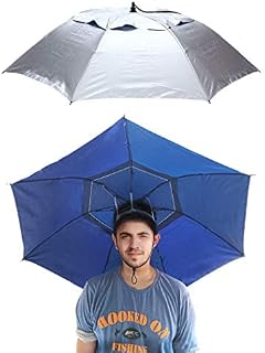 ZEMIO Umbrella Hat Fishing Sunshade 3.6ft Waterproof Windproof Headwear Hands Free Anti-UV Foldin