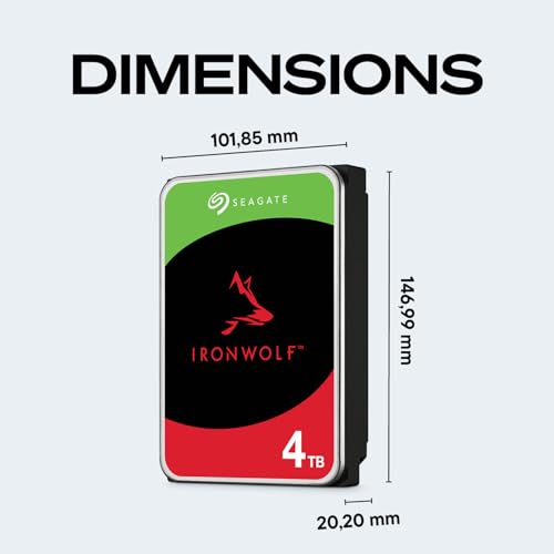 Image of Seagate IronWolf 4TB NAS Internal Hard Drive CMR 3.5 Inch SATA 6Gb /s 5400 RPM 64MB Cache for RAID Network Attached Storage Rescue Services (ST4000VNZ06 /006)