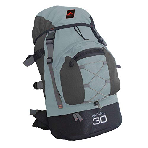 0030 - MOCHILA CRAMPON 30 - PRETO COM CINZA