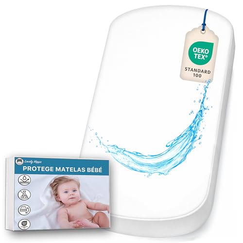 Lovely Hippo Alèse Couffin 100% Imperméable - Oeko-Tex - Protège Matelas Absorbant et Respirant pour Bébé -Imperméable sans Traitement Chimique (35 x 75...