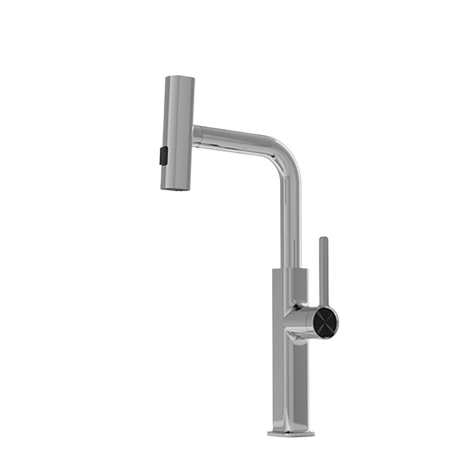 Mélangeur de robinet de cuisine extractible chrome pivotant à 360