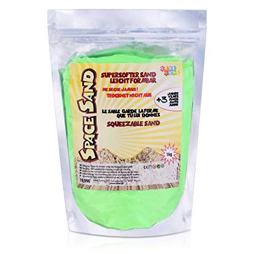 Leo & Emma 0.9kg Space Sand súper mágica Arena de Repuesto de Kit de Ocio Creativo - Modelo 2020 (Verde)