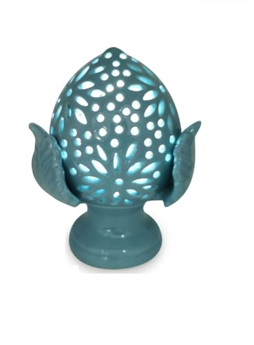 Lampe pomme de pin en céramique de style sicilien gdm, le cadeau idéal