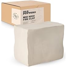 Old Potters Mid High Fire White Stoneware Clay for Pottery | Cone 6-10 | Ideal for Wheel Throwing, Hand Building, Sculpting | Great for All Skill Levels | Greenware Clay, 25 lbs.