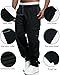 Rela Bota Men's Cargo Pants Relaxed Fit Sport Pants Jogger Sweatpants Drawstring Outdoor Trousers with Pockets Black 2XL