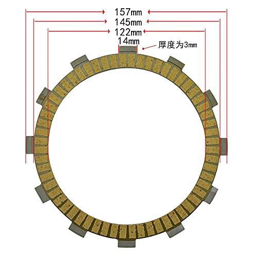 7PC Placas de embrague de fricción de motocicletas para Kawasaki EN500 Vulcan 500 90-09 EX500 NINJA500 87-09 EN450 454 LTD 85-90 KZ550 80-84