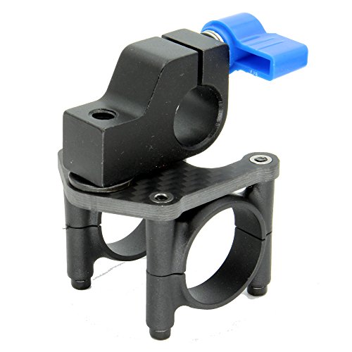 Image of Adjustable 15mm Lightweigh Heavy Duty Clamp Adaptor with 6 inch Carbon Fiber Rod (15mm) for DJI Ronin