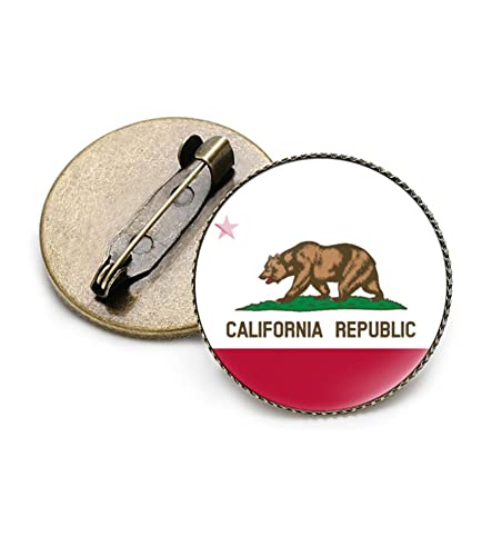 Image of vmcoatdu Round 1 Inch South Carolina Flag Pin Brooch Metal and Inlay Glass Revivalism Style Souvenir Badge Brooch for Hat Clothes Backpack