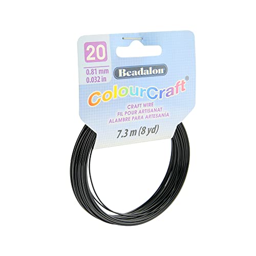 Cable de cobre Beadalon ColourCraft negro de calibre 20 en bobina de 25 pies para joyería