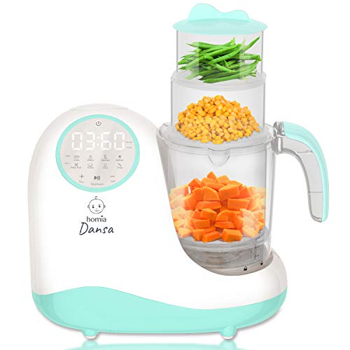 Baby Food Maker Chopper Grinder – Mills and Steamer 8 in 1 Processor for Toddlers – Steam, Blend, Chop, Disinfect, Clean, 20 Oz Tritan Stirring Cup, Touch Control Panel, Auto Shut-Off, 110V Only