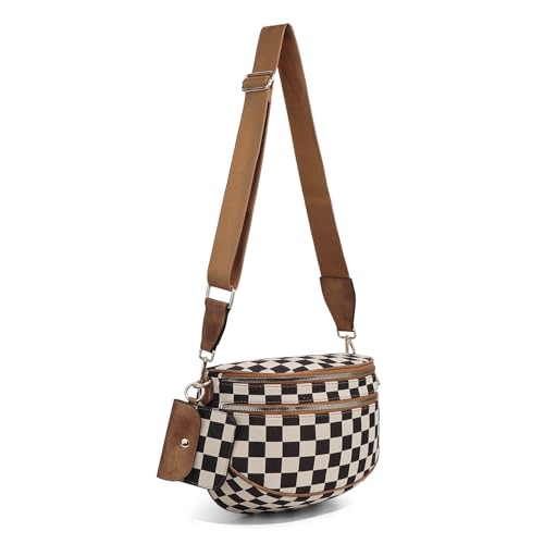Image of Dyalsa Small Crossbody Bags for Women Canvas /PU Mini Crossbody Purse, Shoulder Bag Traveling Workout