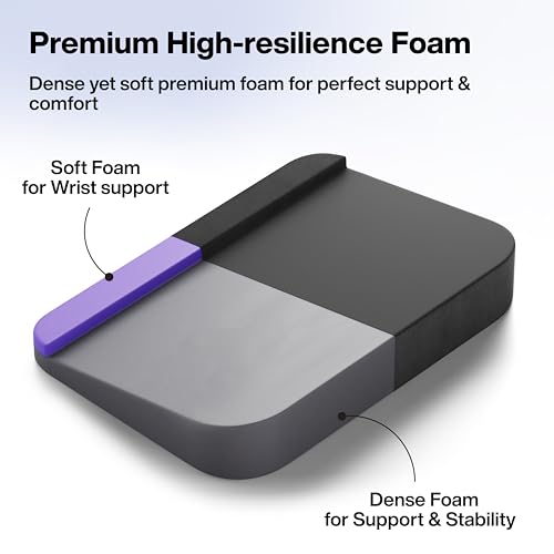 Image of FOVERA Lap Desk Cushion | Fits up to 17 inch Laptop | High-Density Foam Cushion, Mouse-Friendly Flux Leather Top Surface, Soft Wrist Support, Side Storage Pockets, Removable Cover (Medium, Black)