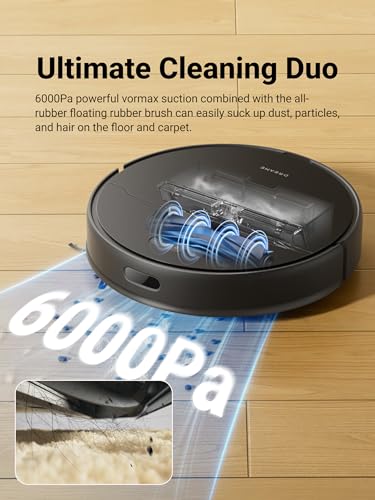 Image of DREAME D9 Max Gen 2 Robot Vacuum and Mop Combo, LDS Navigation, 6000Pa Strong Suction Power, 240mins Runtime, 2-in-1 Sweep and Mop, WiFi, APP, Voice Control