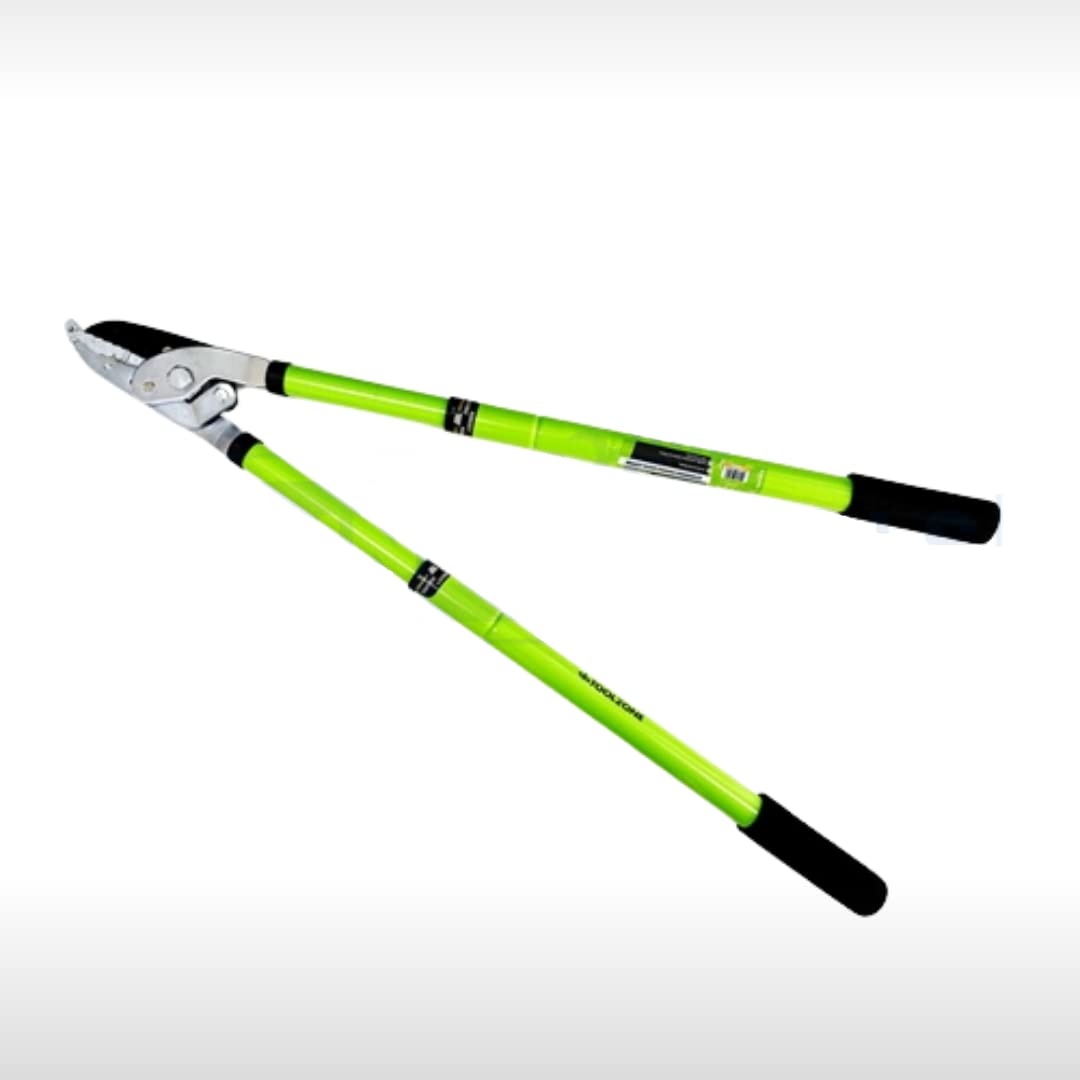 Dunnet Tools Green Telescopic Tree Lopper Anvil | Long Reach Hedge Trimmer, Ratchet Secateurs Heavy Duty, Branch Cutters For Gardening, Extendable Pruner & Extending Garden Shears