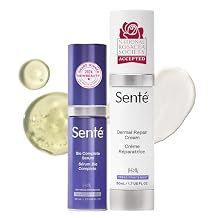 Sente The Repair Duo | Dermal Repair Facial Cream & Bio Complete Serum | Complete Nighttime Skincare Set for Sensitive Skin | Helps Improve Tone, Texture & Hydration | 1.0 Fl Oz & 1.7 Fl Oz