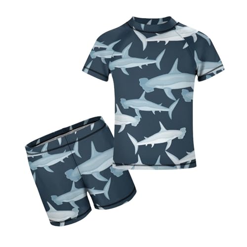 Marine Animals of Hammerhead SharkChildren's Swimsuits Boys Two Piece Suit10-12Y（150cm）