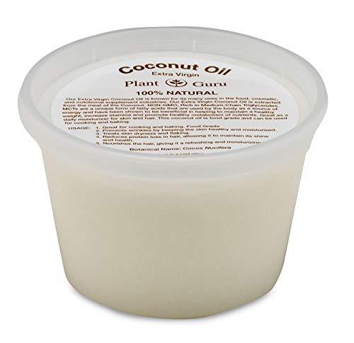 Extra Virgin Coconut Oil 16 oz. 100% Pure Unrefined Cold Pressed For Skin, Body and Hair Growth. Perfect for DIY Creams, Lip Balm, Lotion, Bath Bomb and Soap Making