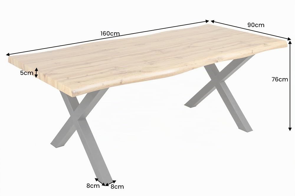Esstisch WILD 160cm - schwarz braun - Metall - 120 kg Belastbarkeit