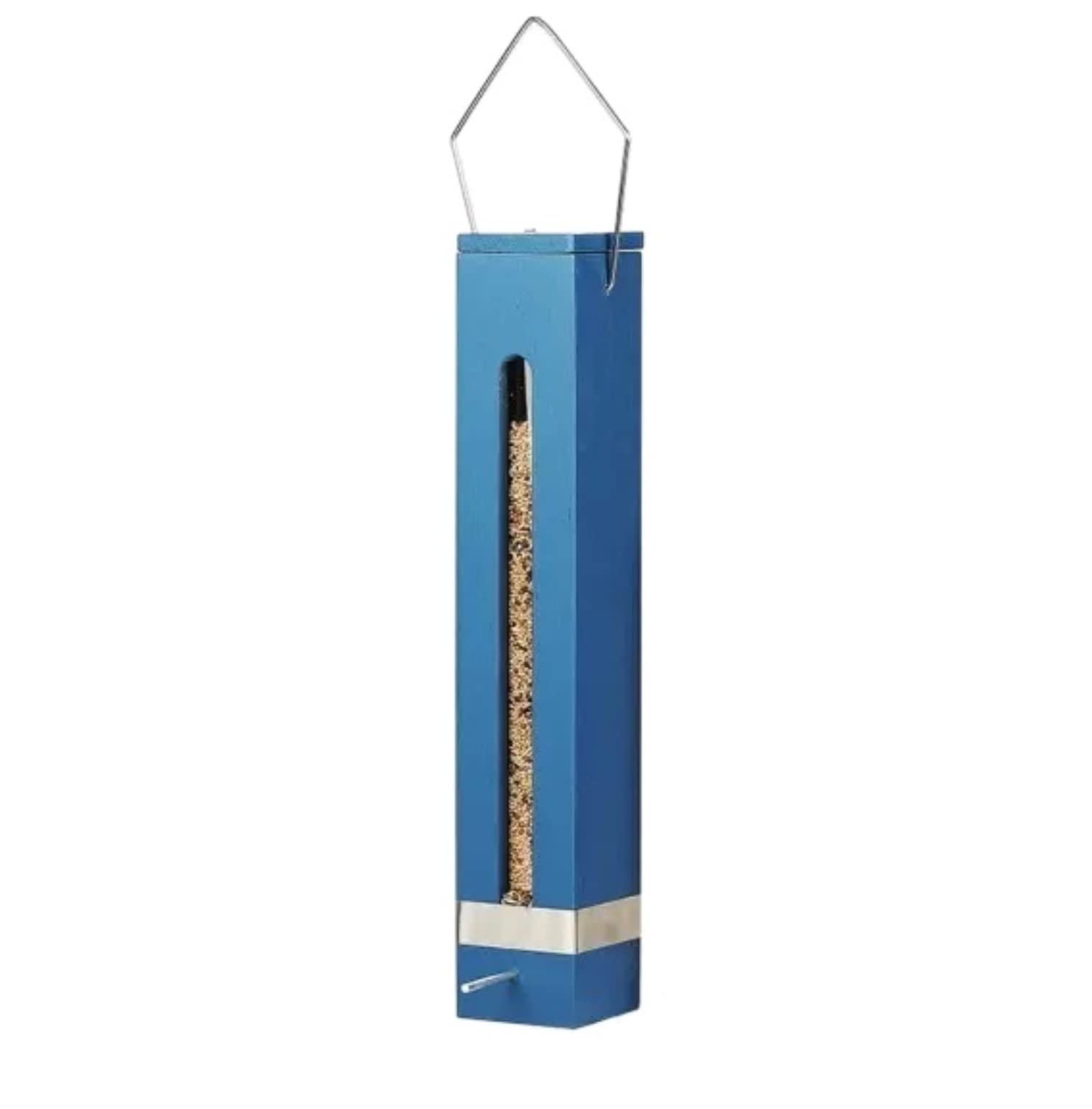 Karmnik dla Dzikich Ptaków Bird Feeder Zewnętrzny Drewniany Karmnik Dla Ptaków Ogród Dziedziniec Dekoracyjne Ozdoby Stacja Karmienia Wróbli(Blue)