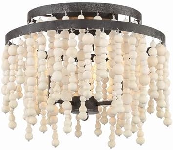 Crystorama Poppy 3 Light Forged Bronze Semi Flush Mount