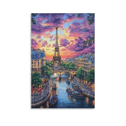 Cuadros decorativos Torre Eiffel impresiones lienzo poster salon 50x75cm