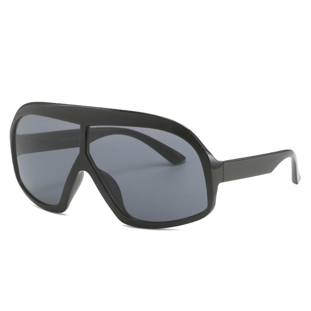 Oversized Square Punk Sunglasses Women Men Luxury Shield Goggle Sun Glasses Lady Vintage Outdoor Shades UV400 Eyewear(Color:Black)