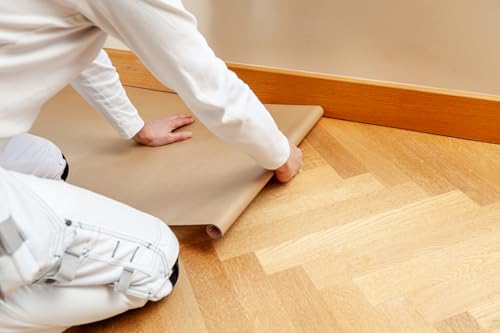 tesa selbstklebendes Schutzpapier - Für großflächigen Schutz und Abdeckung, rückstandsfrei entfernbar, 1 Rolle 50 m x 15 cm