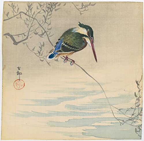 Affiche pic épeiche Ohara Koson impression sur toile 60x90cm pour salon