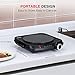 SUNAVO Electric Infrared Burner, 1200W Ceramic Glass Hot Plate, 6 Power Levels Stainless Steel Single Burner for Kitchen Camping RV and More Black