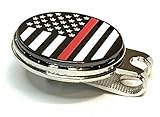 PakedDeals Thin Red Line Magnetic Golf Hat Clip Ball Marker Reverse Battle Flag Design