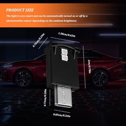 Luz ambiental LED USB Tipo C para interior de auto miniatura 2