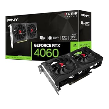 PNY Placa gráfica GeForce RTX™ 4060 8GB XLR8 Gaming Verto™ Dual Fan OC DLSS 3 (128 bits, PCIe 4.0, GDDR6, HDMI/DisplayPort, suporta 4k, 2 compartimentos)
