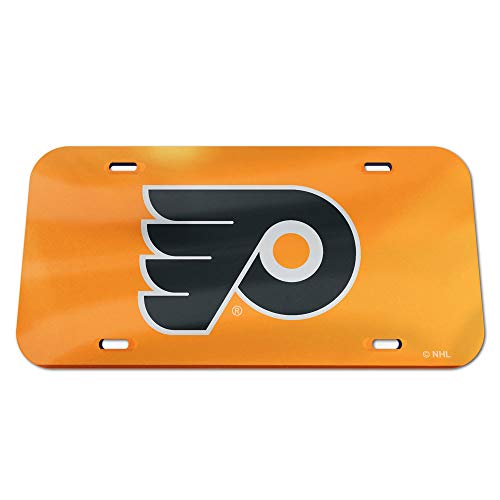 Wincraft NHL Philadelphia Flyers Crystal Mirror Logo License Plate, Team Color, One Size