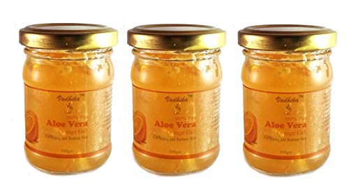 VADHIKA Pure & Natural Aloe Vera & Orange Gel Face Massage Gel- pack of 3 (300gm)