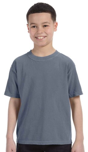 Comfort Colors C9018 Youth Ringspun Garment-Dyed T-Shirt - WASHED DENIM - L